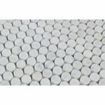 Carrara White Marble Polished Penny Round Mosaic Tile