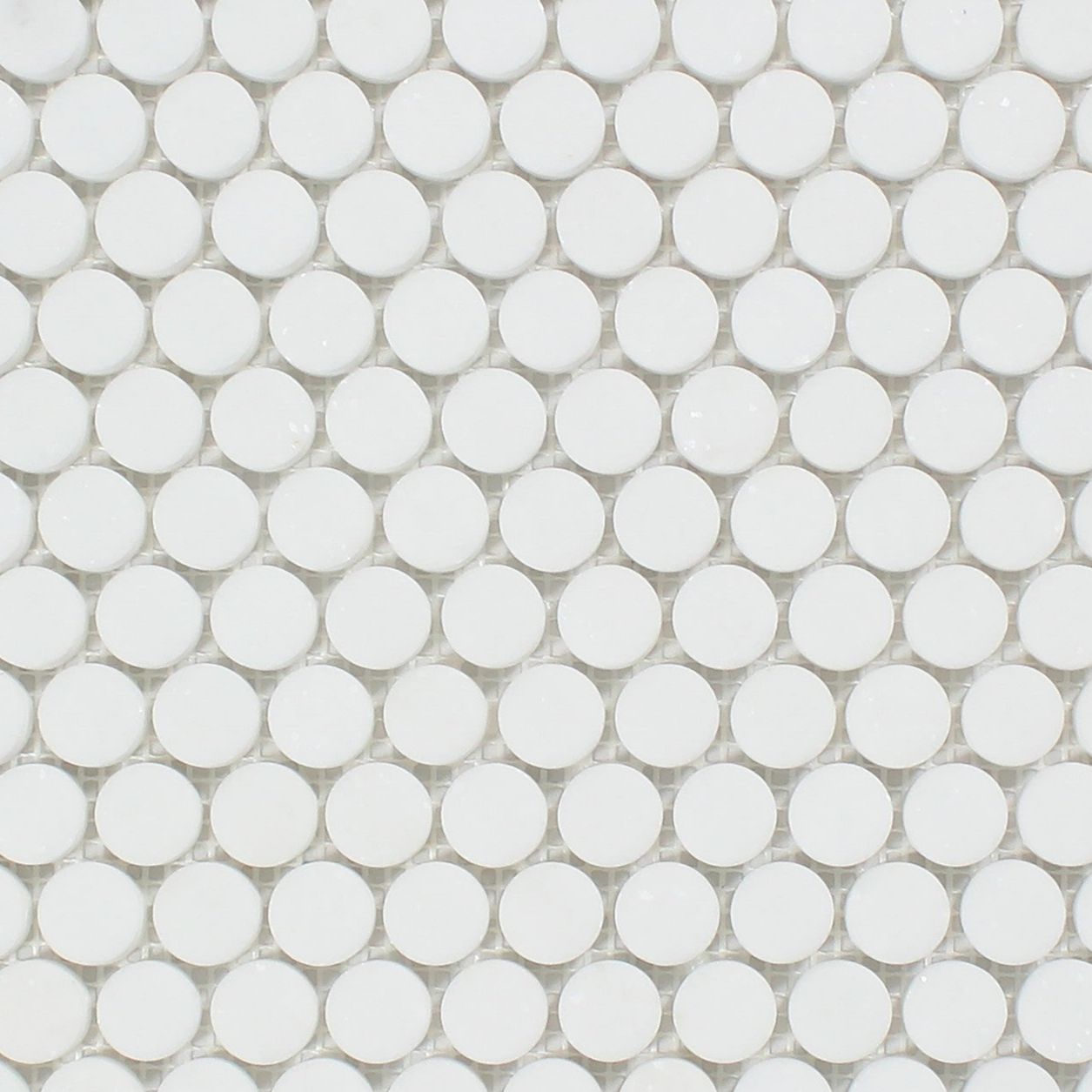 Thassos White Marble Polished Penny Round Mosaic Tile-Marble Mosaic-American Tile Depot