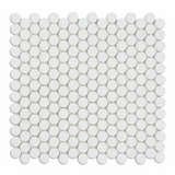 Thassos White Marble Polished Penny Round Mosaic Tile