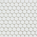 Thassos White Marble Honed Penny Round Mosaic Tile-Marble Mosaic-American Tile Depot