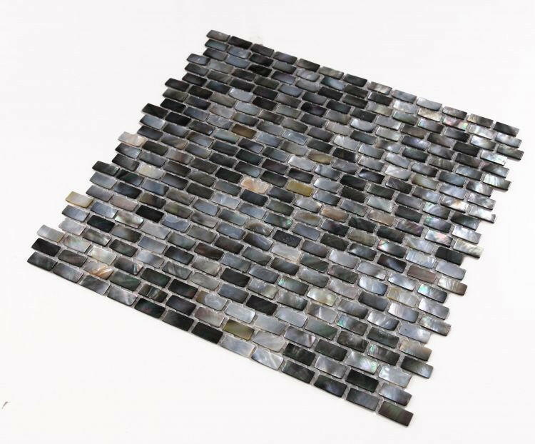 Perry Black Mini Brick Pearl Mosaic Wall Tile-Pearl Mosaic-American Tile Depot