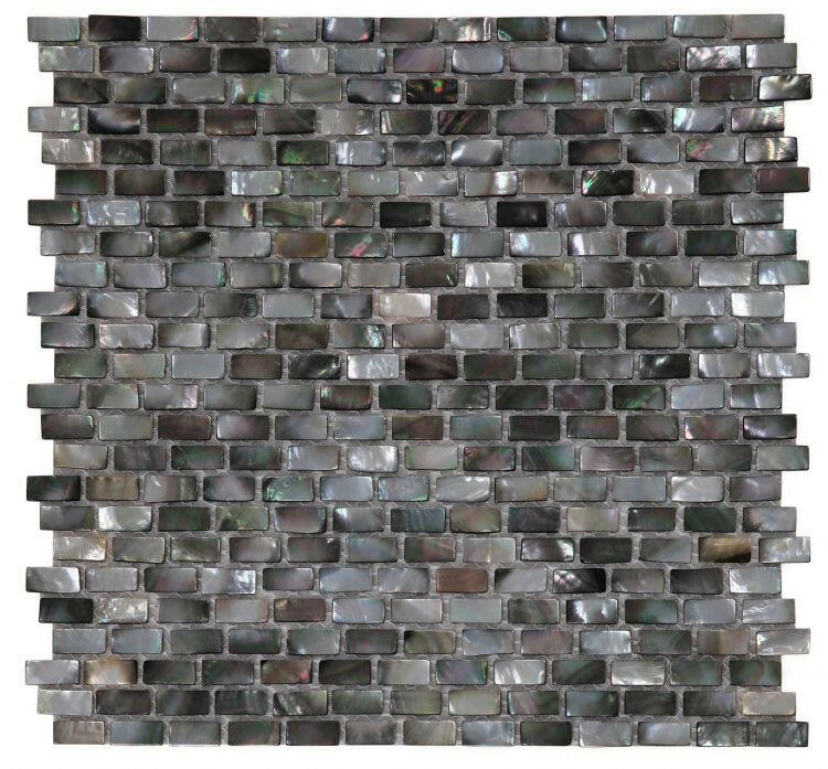 Perry Black Mini Brick Pearl Mosaic Wall Tile-Pearl Mosaic-American Tile Depot