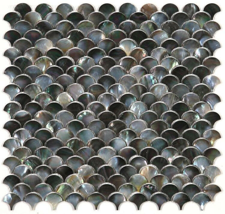 Perry Black Scale Pearl Mosaic Wall Tile-Pearl Mosaic-American Tile Depot