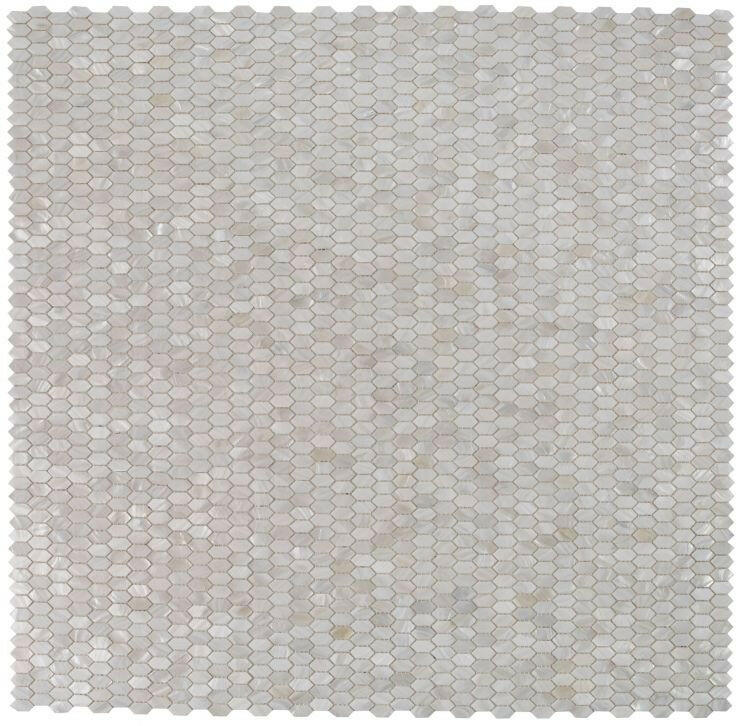 Perry White Arrow Elongated Hexagon Pearl Mosaic Wall Tile-Pearl Mosaic-American Tile Depot