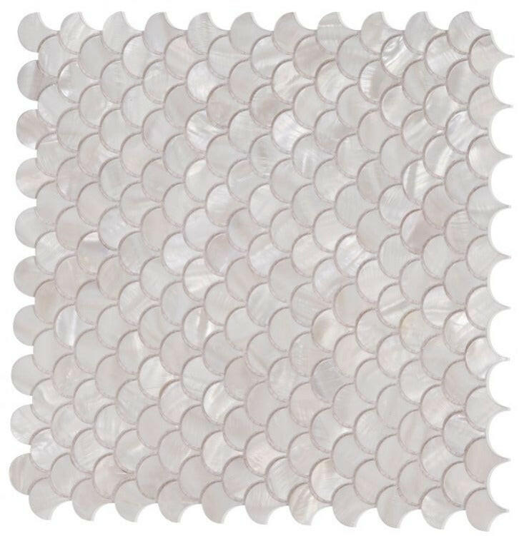 Perry White Scale Pearl Mosaic Wall Tile-Pearl Mosaic-American Tile Depot