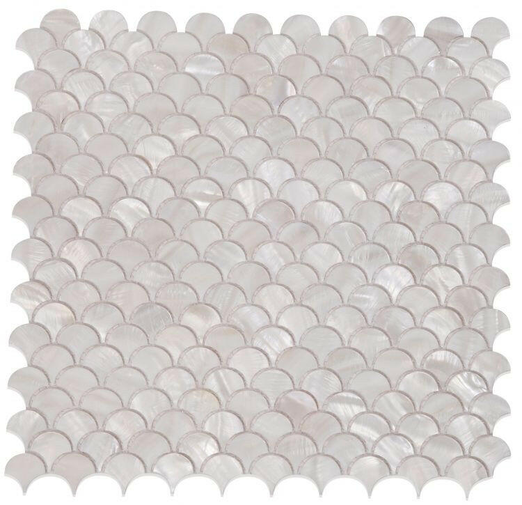 Perry White Scale Pearl Mosaic Wall Tile-Pearl Mosaic-American Tile Depot