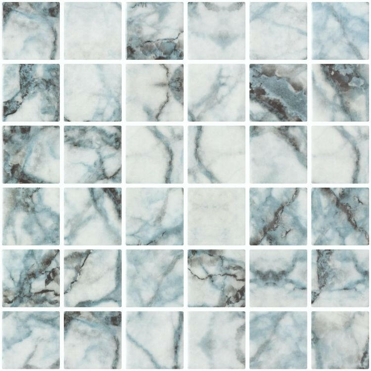 Phoenix Jasper Azul Square Glass Mosaic Tile-Recycled Glass Mosaic-American Tile Depot