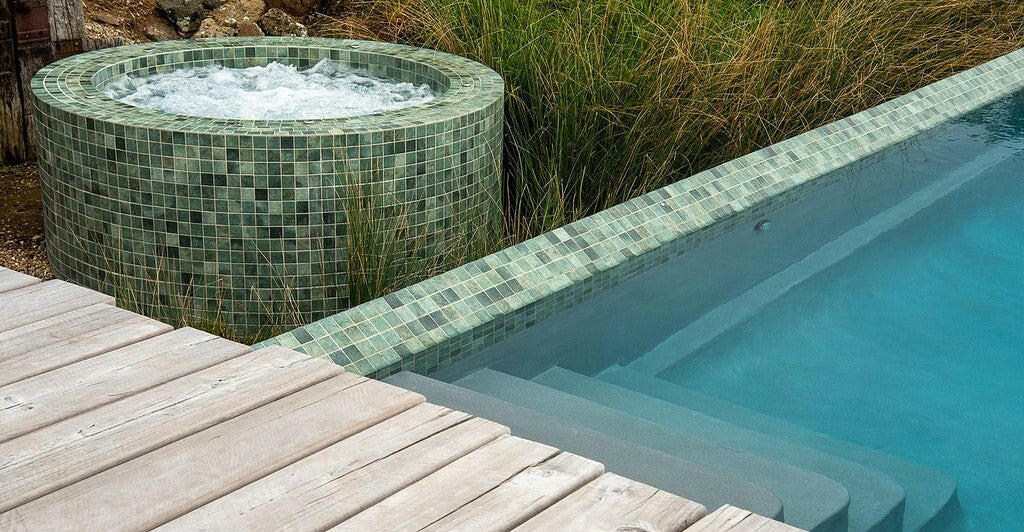 Phoenix Jasper Bali Matte Square Glass Mosaic Tile-Recycled Glass Mosaic-American Tile Depot