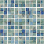 Phoenix Jasper Forest Blue Polished Square Glass Mosaic Tile-Recycled Glass Mosaic-American Tile Depot