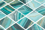 Phoenix Jasper Teal Polished Square Glass Mosaic Tile-Recycled Glass Mosaic-American Tile Depot