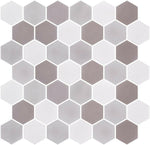 Phoenix Stoneglass Loft Matte Hexagon Glass Mosaic Tile-Recycled Glass Mosaic-American Tile Depot