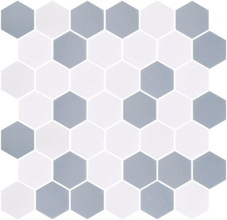 Phoenix Stoneglass Ocean Matte Hexagon Glass Mosaic Tile-Recycled Glass Mosaic-American Tile Depot