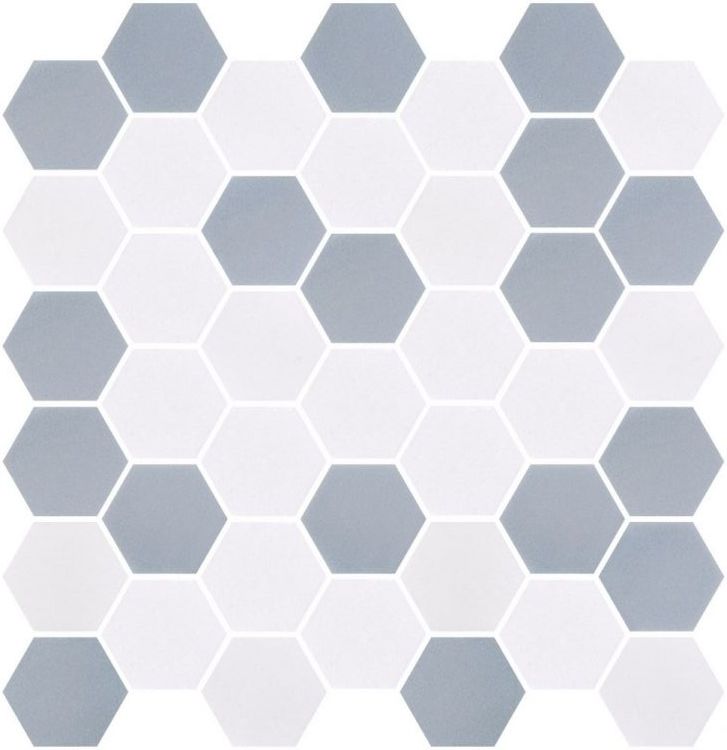 Phoenix Stoneglass Ocean Matte Hexagon Glass Mosaic Tile-Recycled Glass Mosaic-American Tile Depot