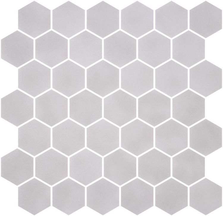 Phoenix Stoneglass XL Gainsboro Matte Hexagon Glass Mosaic Tile-Recycled Glass Mosaic-American Tile Depot