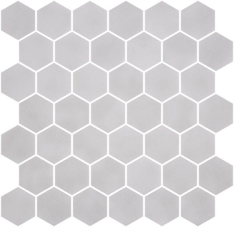 Phoenix Stoneglass XL Gainsboro Matte Hexagon Glass Mosaic Tile-Recycled Glass Mosaic-American Tile Depot