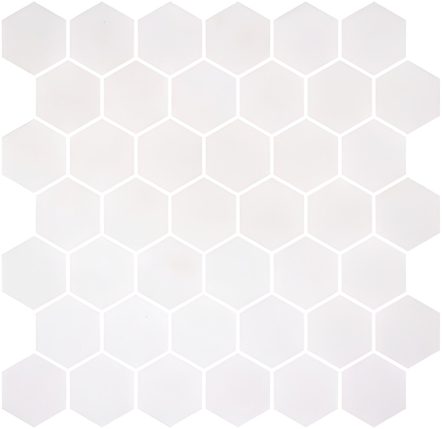 Phoenix Stoneglass XL White Matte Hexagon Glass Mosaic Tile-Recycled Glass Mosaic-American Tile Depot