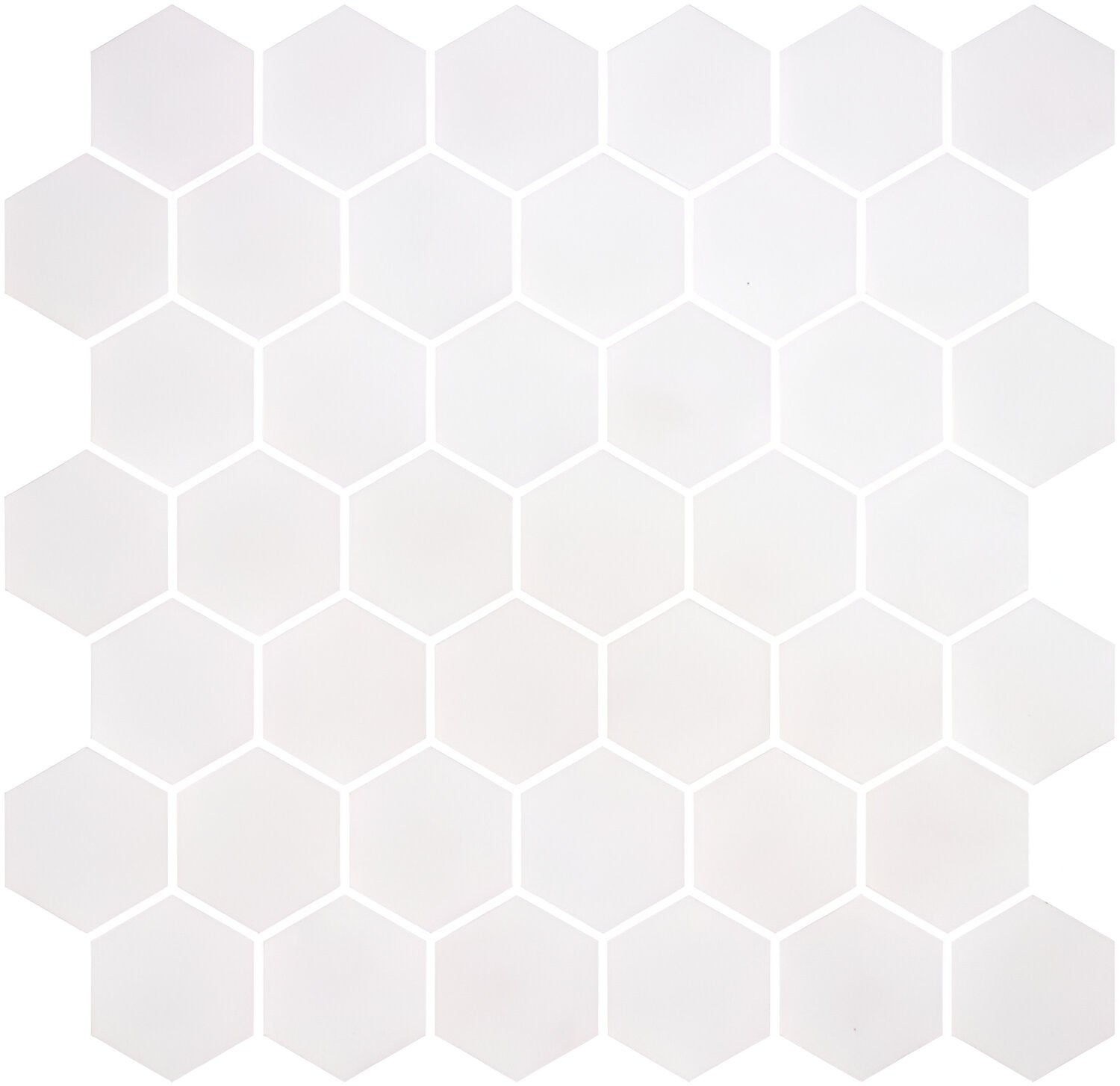 Phoenix Stoneglass XL White Matte Hexagon Glass Mosaic Tile-Recycled Glass Mosaic-American Tile Depot