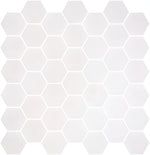 Phoenix Stoneglass XL White Matte Hexagon Glass Mosaic Tile-Recycled Glass Mosaic-American Tile Depot