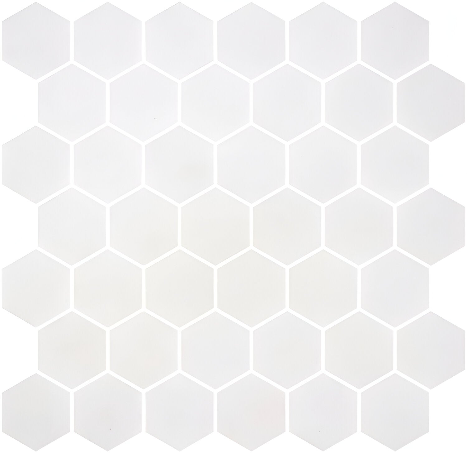 Phoenix Stoneglass XL White Matte Hexagon Glass Mosaic Tile-Recycled Glass Mosaic-American Tile Depot