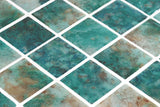 Phoenix Jasper Green Polished Square Glass Mosaic Tile