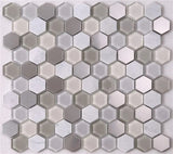 Phoenix Stoneglass Anchor Malla Hexagon Glass Mosaic Tile-Recycled Glass Mosaic-American Tile Depot