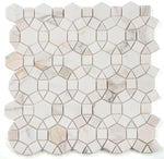 Planet Calacatta Honed Circular Marble Mosaic Tile-Marble Mosaic-American Tile Depot