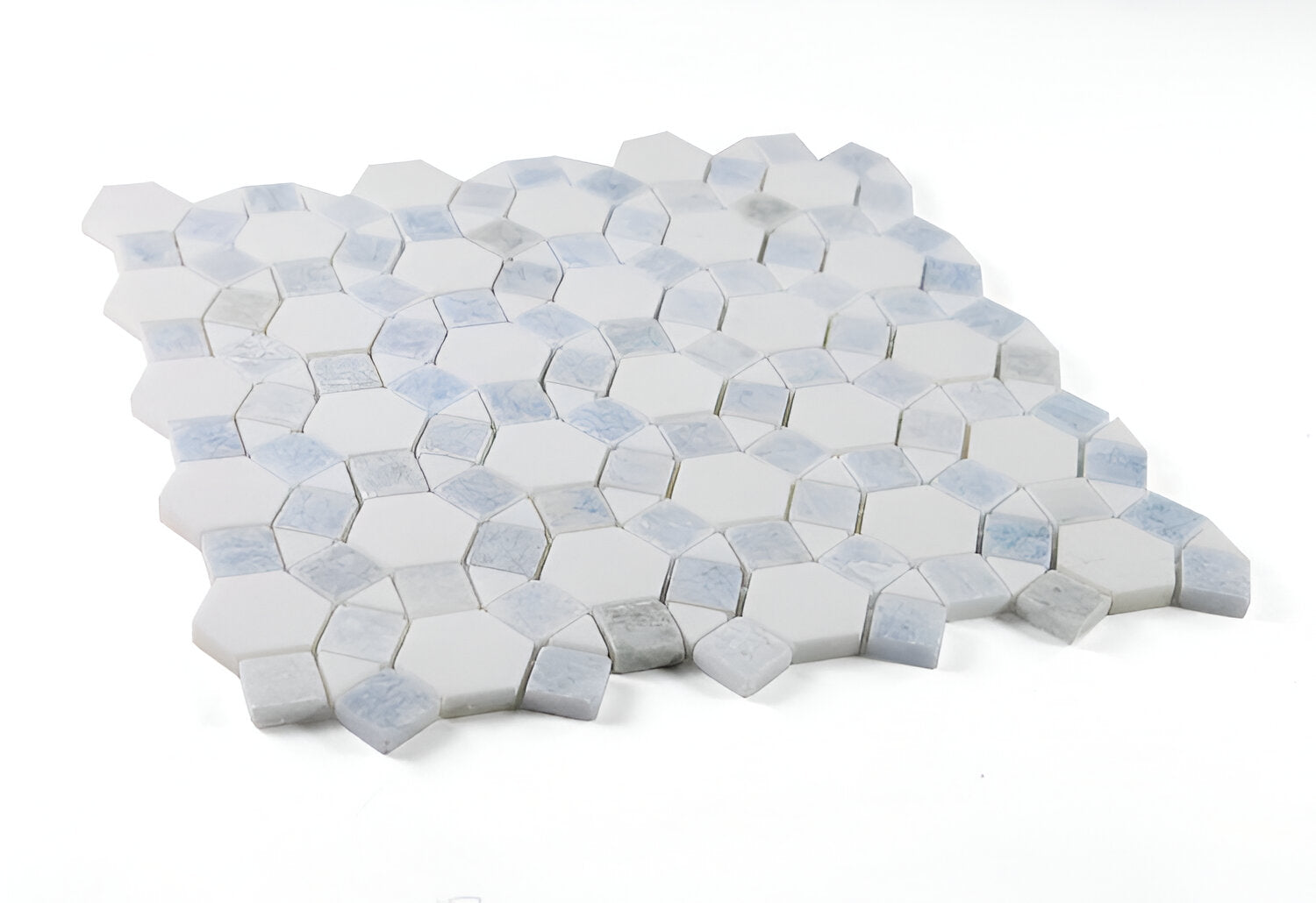 Planet Crystal Ocean Honed Circular Marble Mosaic Tile-Marble Mosaic-American Tile Depot