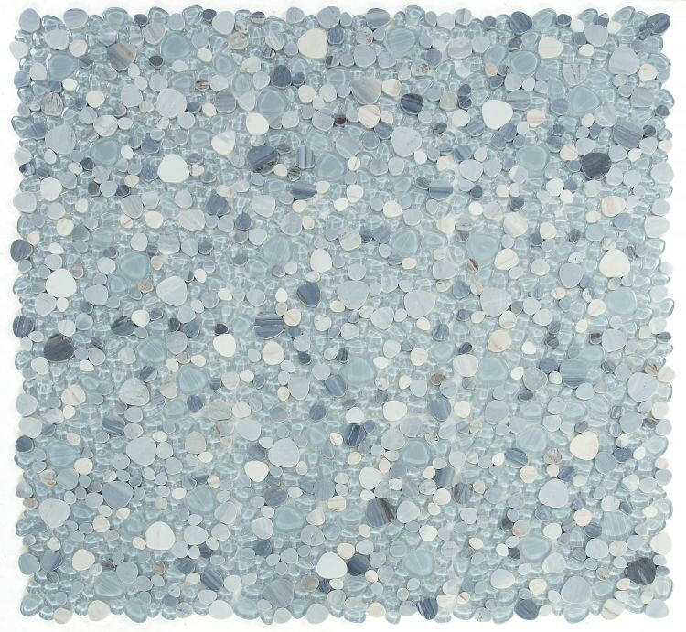 Preach Blue Pebble Mosaic Tile-Mixed Mosaic-American Tile Depot