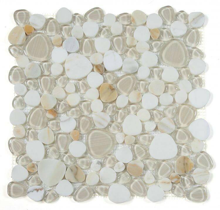 Preach Calacatta Gold Pebble Mosaic Tile-Mixed Mosaic-American Tile Depot