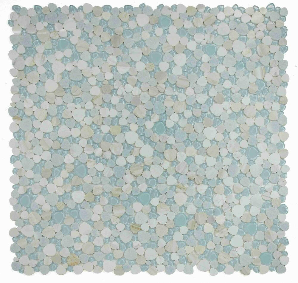 Preach Sky Pebble Mosaic Tile-Mixed Mosaic-American Tile Depot