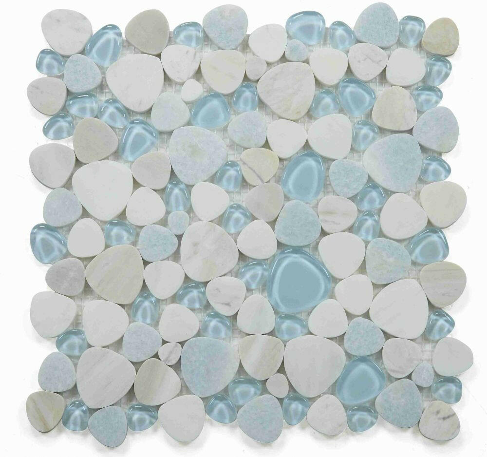 Preach Sky Pebble Mosaic Tile-Mixed Mosaic-American Tile Depot