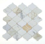 Precious Stone Arabesque Calacatta Gold Polished Lantern Marble Mosaic Tile-Marble Mosaic-American Tile Depot