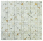 Precious Stone Clipped Calacatta Gold Honed Square Marble Mosaic Tile-Marble Mosaic-American Tile Depot