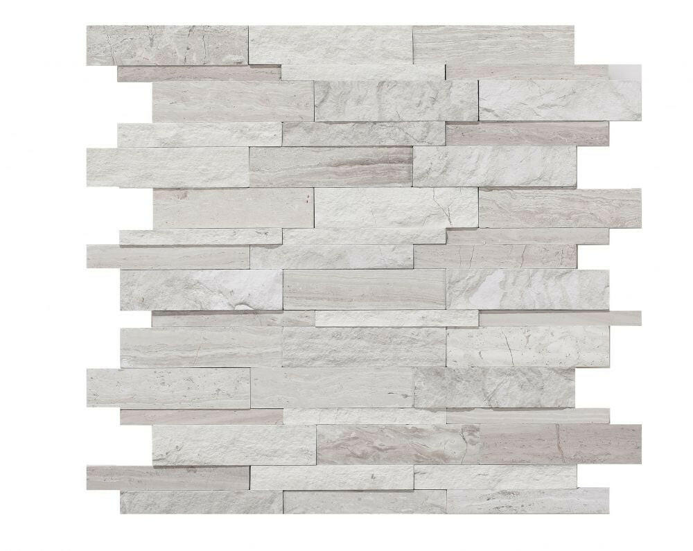 Precious Stone Egypt Grey Linear Marble Mosaic Wall Tile-Marble Mosaic-American Tile Depot