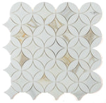 Precious Stone Embrace Calacatta Gold Polished Circular Marble Mosaic Tile-Marble Mosaic-American Tile Depot