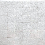 Precious Stone Textured Thassos Square Marble Mosaic Tile-Marble Mosaic-American Tile Depot