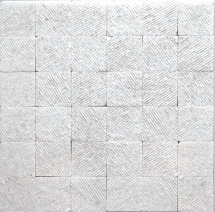 Precious Stone Textured Thassos Square Marble Mosaic Tile-Marble Mosaic-American Tile Depot