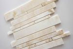 Premium White Onyx CROSS-CUT Polished Random Strip Mosaic Tile-Onyx Mosaic-American Tile Depot