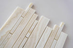 Premium White Onyx VEIN-CUT Polished Random Strip Mosaic Tile-Onyx Mosaic-American Tile Depot