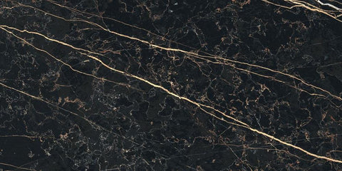 12 X 24 Prexious Thunder Night Glossy Marble Look Porcelain Tile