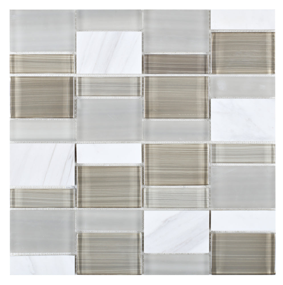 Sample of Prime Sea Salt Multi-Sized Rectangular Mosaic Wall Tile-Sample-American Tile Depot