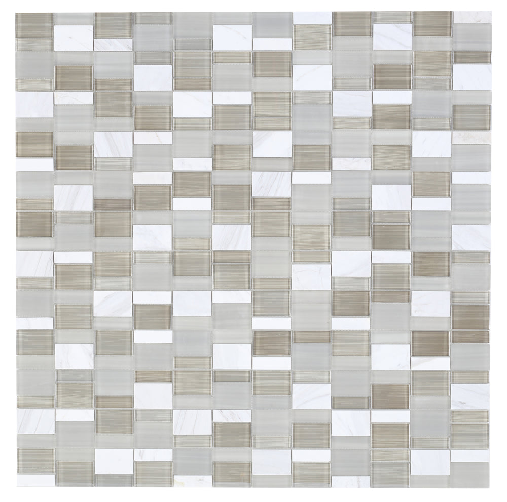 Sample of Prime Sea Salt Multi-Sized Rectangular Mosaic Wall Tile-Sample-American Tile Depot