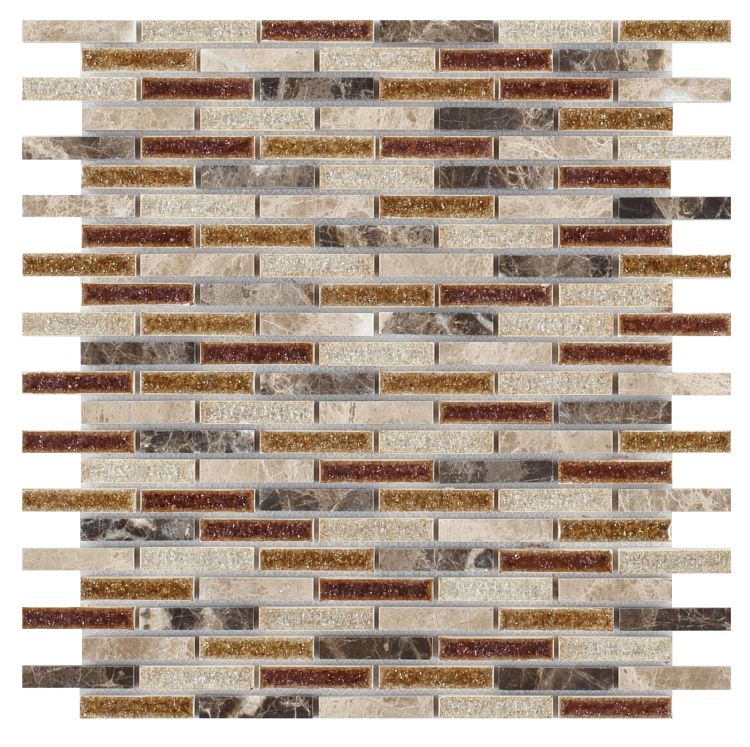 3/8 x 2 Garnet Linear Princess Mosaic Wall Tile-Mixed Mosaic-American Tile Depot