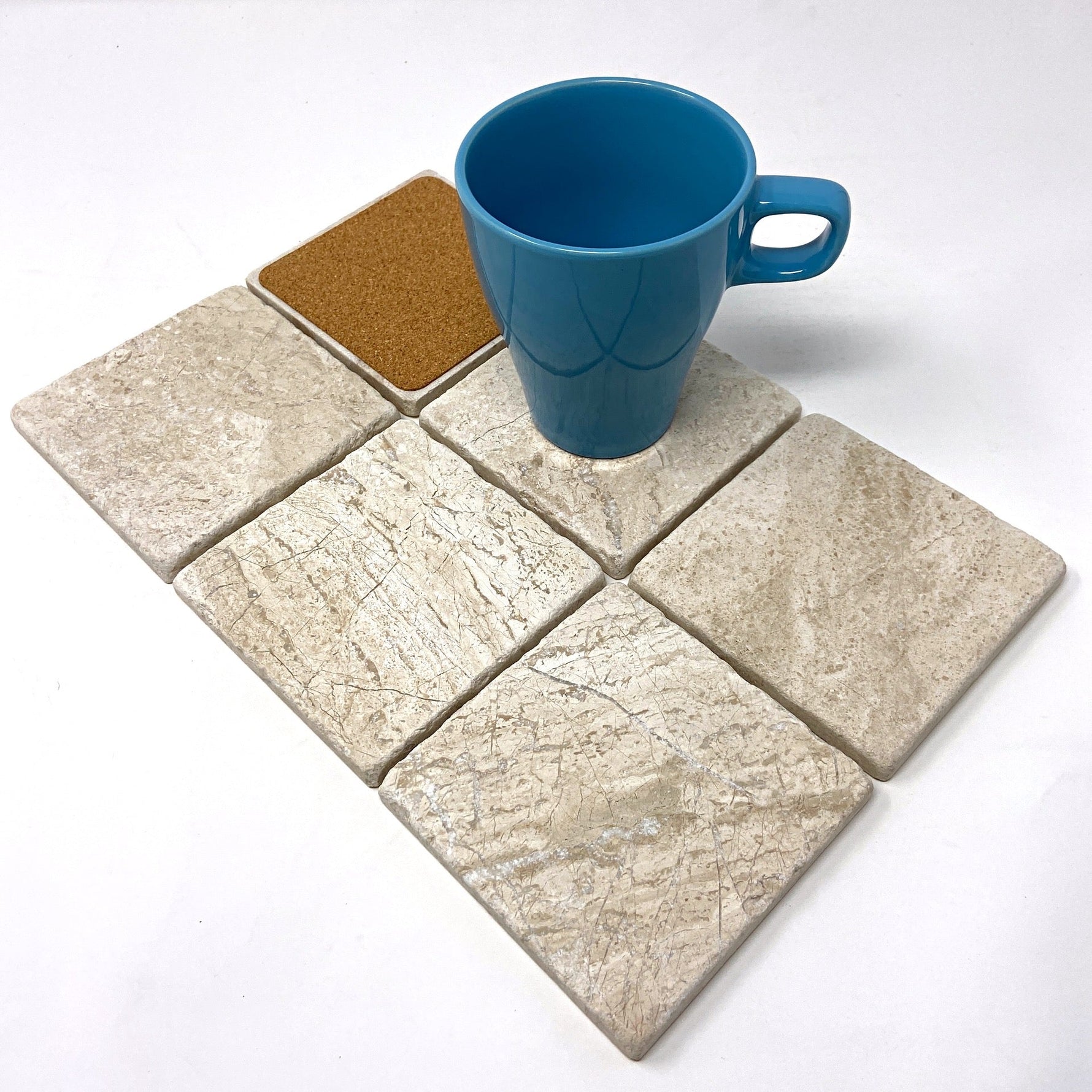 Queen Beige Marble Handmade Coasters