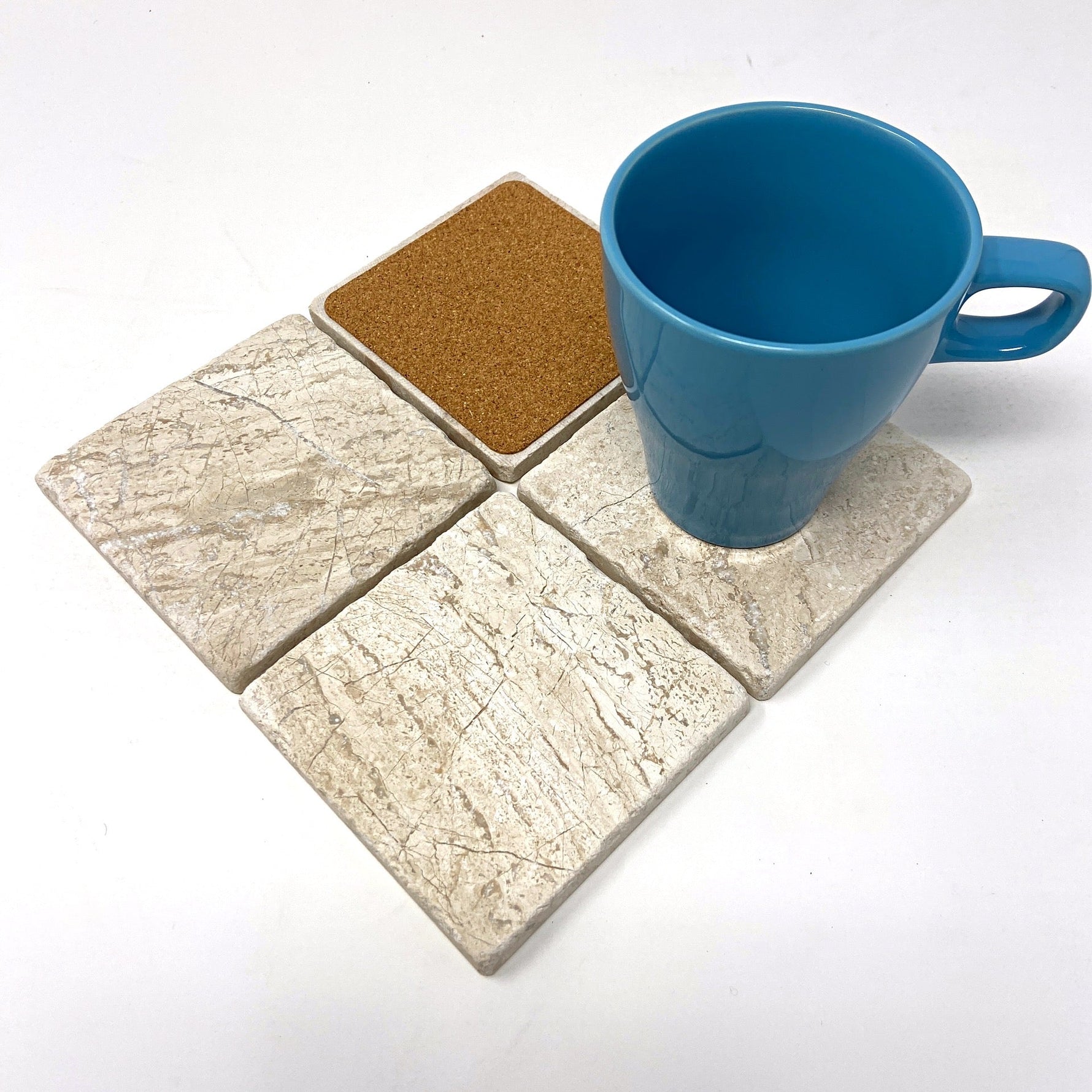 Queen Beige Marble Handmade Coasters