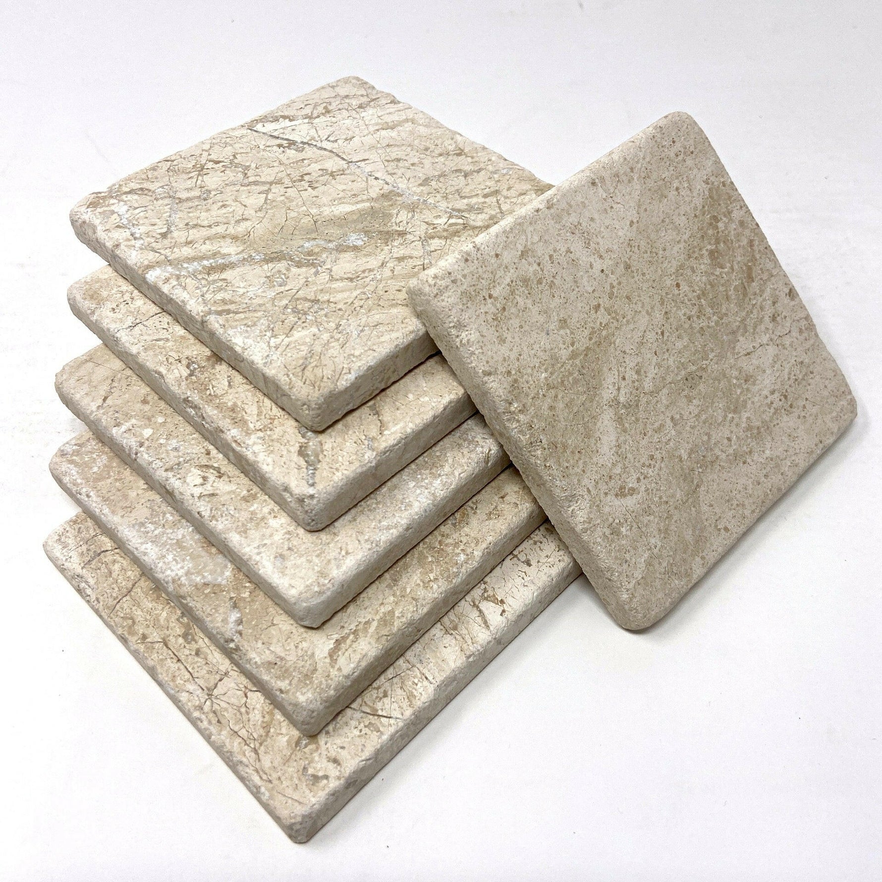 Queen Beige Marble Handmade Coasters - Set of 4-Marble Coasters-American Tile Depot