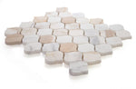 Rain Calacatta Gold Honed Arabesque Marble Mosaic Tile-Marble Mosaic-American Tile Depot