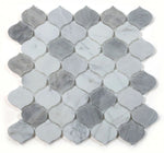 Rain Calacatta Silver Grey Polished Arabesque Marble Mosaic Tile-Marble Mosaic-American Tile Depot