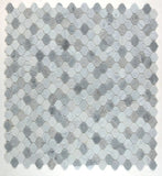 Rain Calacatta Silver Grey Polished Arabesque Marble Mosaic Tile