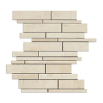 Crema Marfil Marble Polished Random Strip Mosaic Tile-Marble Mosaic-American Tile Depot